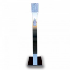 Totem acciao inox con supporto per flacone igienizzante mani